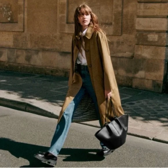 Sezane Clyde Coat Camel - Size 2 - Picture 3 of 9